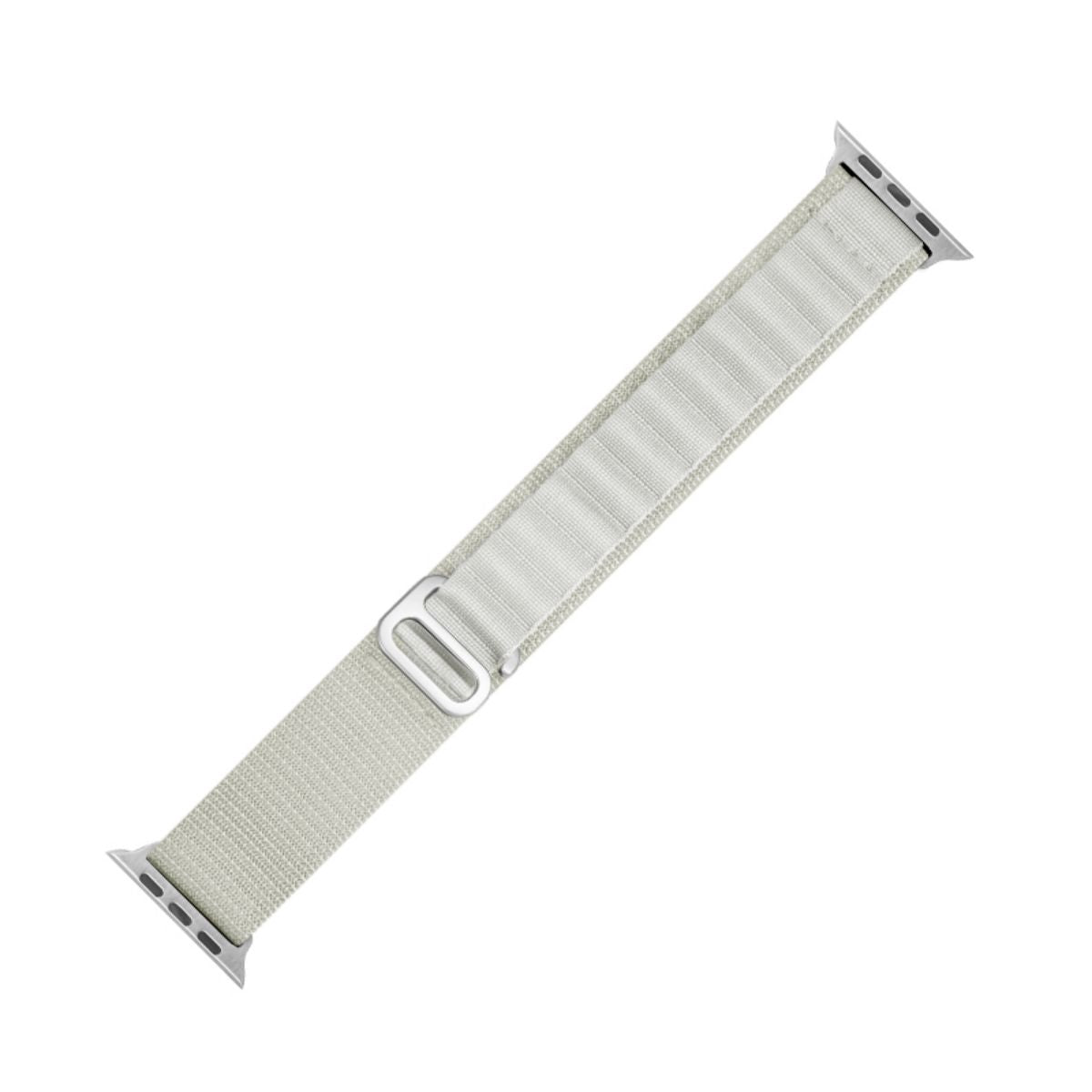 Starlight Mountain Series Nylon Apple Watch Band laid flat, showcasing its durable nylon material and adjustable buckle for a secure fit.